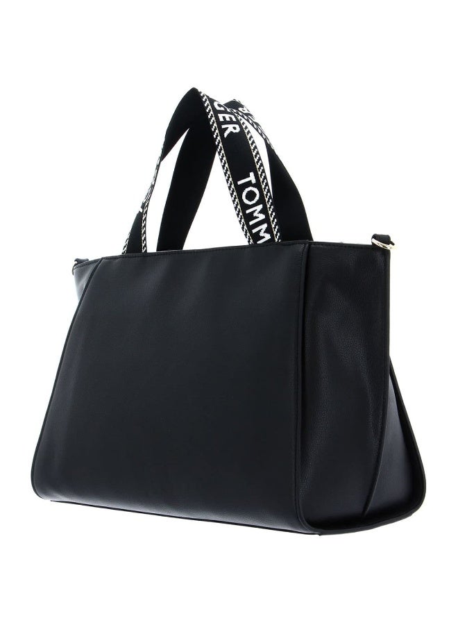 Hilfiger Denim Tommy Hilfiger Women’s Handbag AW0AW14469 BDS – Black Leather Elegant Everyday Tote Bag - Image 3