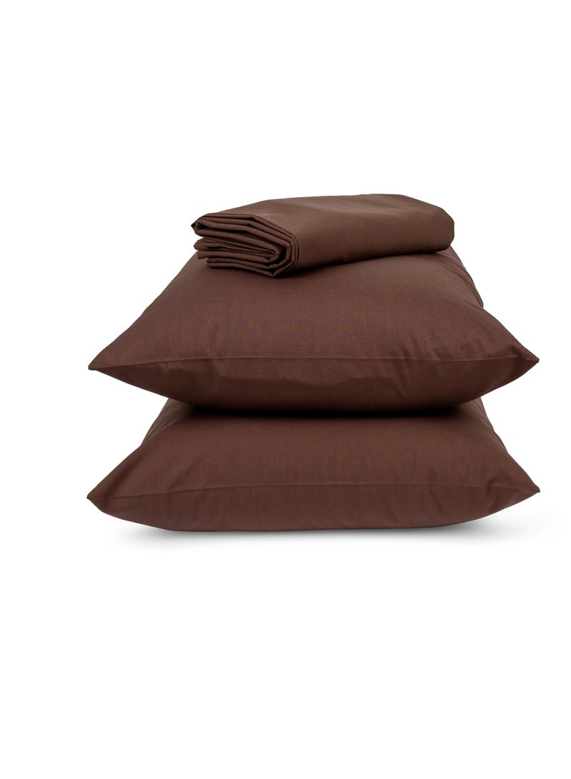 Home of linens طقم ملاءات مسطحة بني 240 × 260  - Image 2
