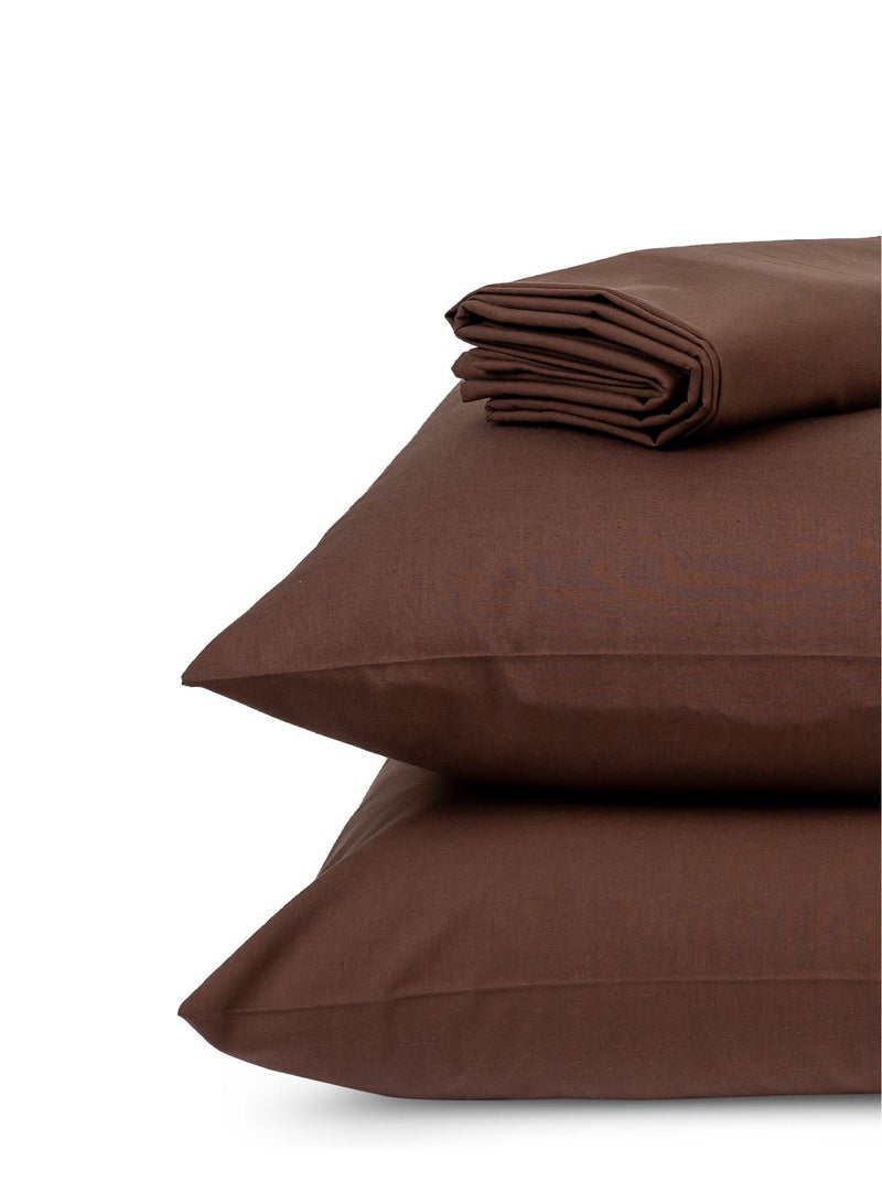 Home of linens طقم ملاءات مسطحة بني 240 × 260  - Image 3