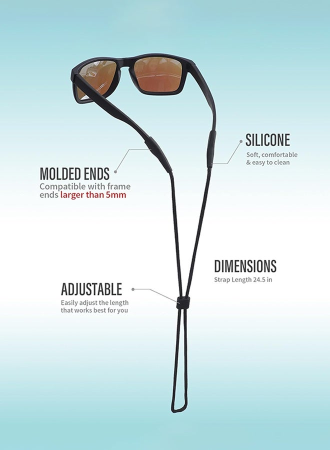 Polish'D Eye Glasses Holder Strap - Sunglasses Straps Cords for Men Women Kids - Eyeglass Holders Around Neck - Eyewear String Lanyard Retainer - 2 PCS（Black) - Image 5