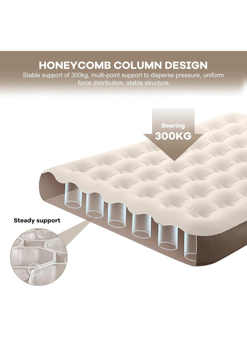 Manful Inflatable Mattress with Pump Portable Outdoor Air Mattress Foldable Single Thickened Flocking Mattress for Outdoor and Home - Image 5