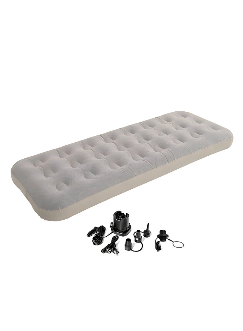 Manful Inflatable Mattress with Pump Portable Outdoor Air Mattress Foldable Single Thickened Flocking Mattress for Outdoor and Home - Image 3