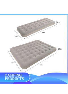 Manful Inflatable Mattress with Pump Portable Outdoor Air Mattress Foldable Single Thickened Flocking Mattress for Outdoor and Home  - Image 5