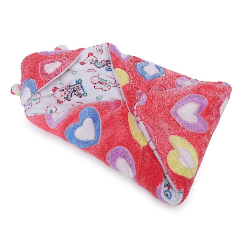 Superminis Newborn Baby Hooded Blanket Cum Wrapping Sheet (0-6 Months, Red) - Image 2