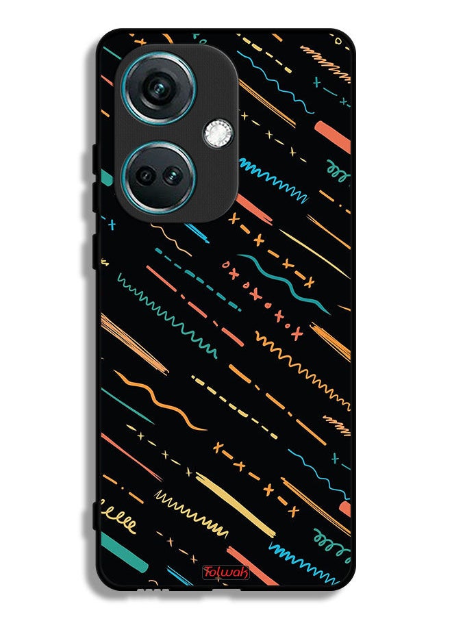 OnePlus Nord CE3 Protective Case Cover X Lines Abstract Pattern
