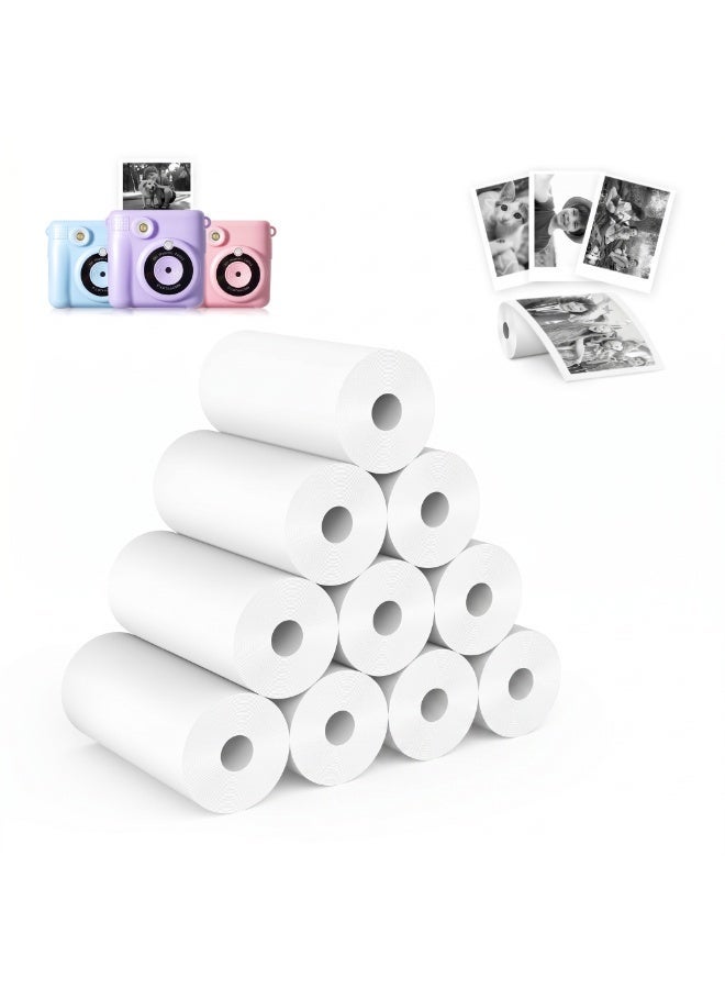 10 Rolls Kids Instant Camera Thermal Print Paper, 57mm/2.2 Inch HD Printing Refill Paper Compatible with Most Kids Instant Print Cameras - Image 1