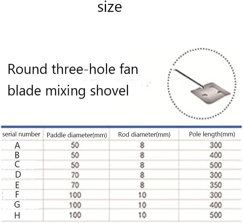 Bahels 1pcs circular three-hole fan blade mixing shovel stainless steel paddle mixing shovel suitable for medium and low speed use of overhead mixe,E (Size : B) - Image 2