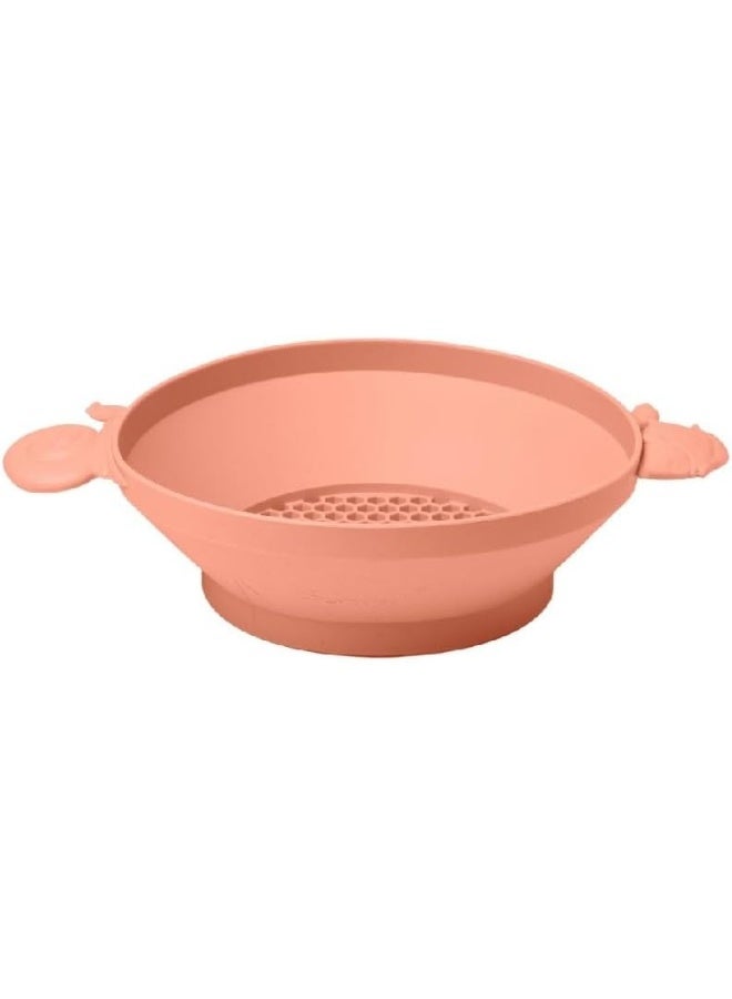 Scrunch Collapsible Panner with Handles, Silicone, Coral, Suitable for Ages 1+ - Image 1