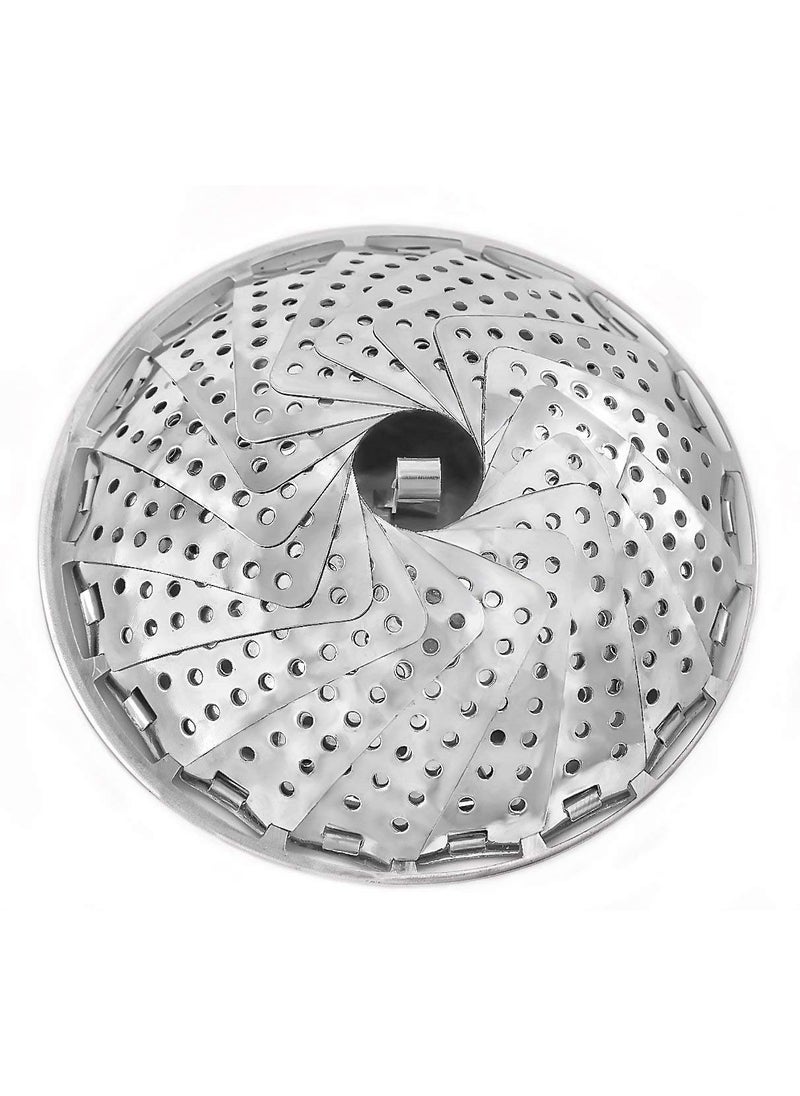 svk dream SVK Dream Stainless Steel Steamer Retractable, Metallic Stainless Steel Steamer Basket for Vegetable/Insert for Pots, Pans Foldable Multipurpose Fruit Bowl Steamer  - Image 4