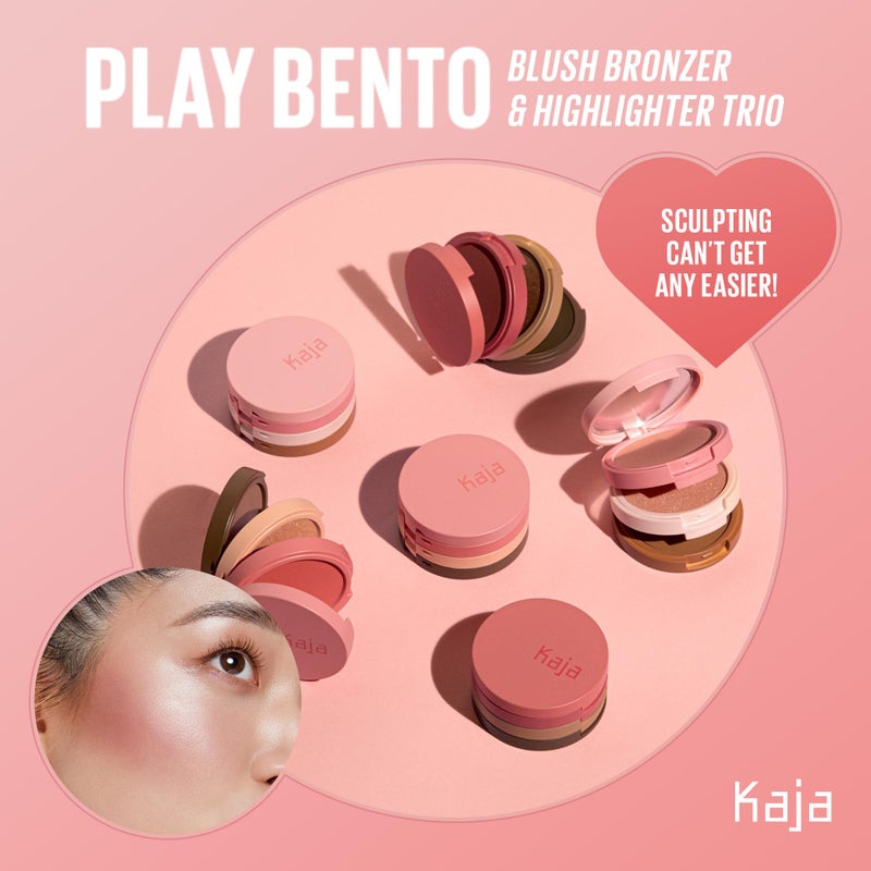KAJA 3 Colors Palette - Play Bento_Butter Up | Powder Blusher, Highlighter, Cream Bronzer, Creamy Application, with Mango Seed Butter, Powdery Finish, Easy Finger Application, Lightweight Formula - Image 4