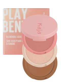 KAJA Kaja 3-in-1 Blendable Sculpting Trio - Play Bento | with Mango Seed Butter, Cream Bronzer, Powder Blush, and Highlighter, 01 Butter Up  - Image 1
