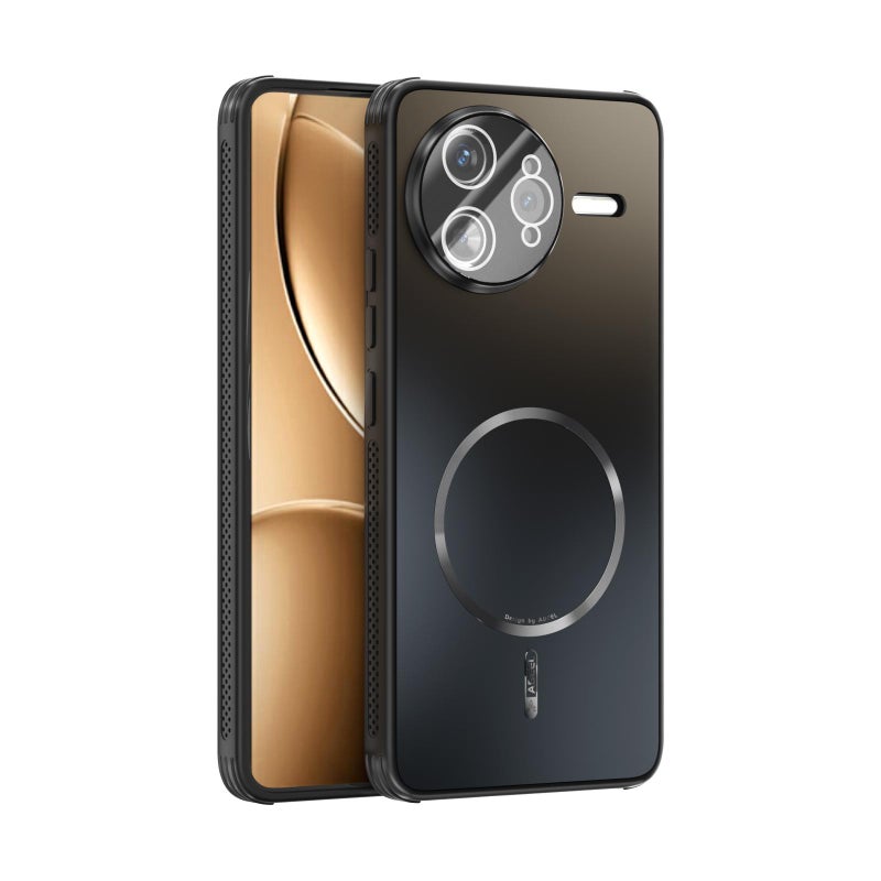 erorex For Redmi K80 Pro 5G ABEEL Heat Dissipation Frosted MagSafe Phone Case with Lens Film(Black) - Image 1