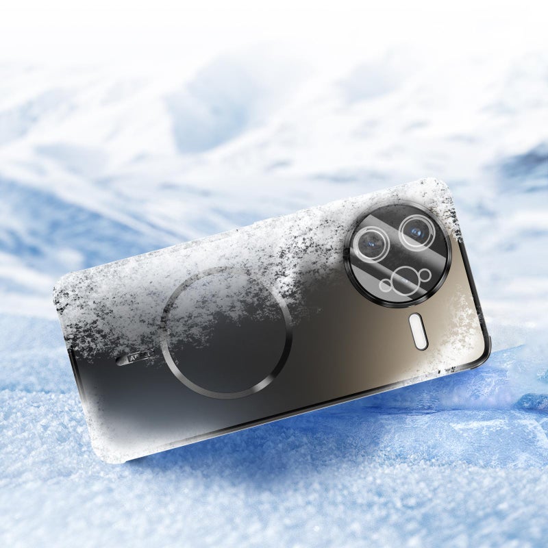 erorex For Redmi K80 Pro 5G ABEEL Heat Dissipation Frosted MagSafe Phone Case with Lens Film(Black) - Image 4