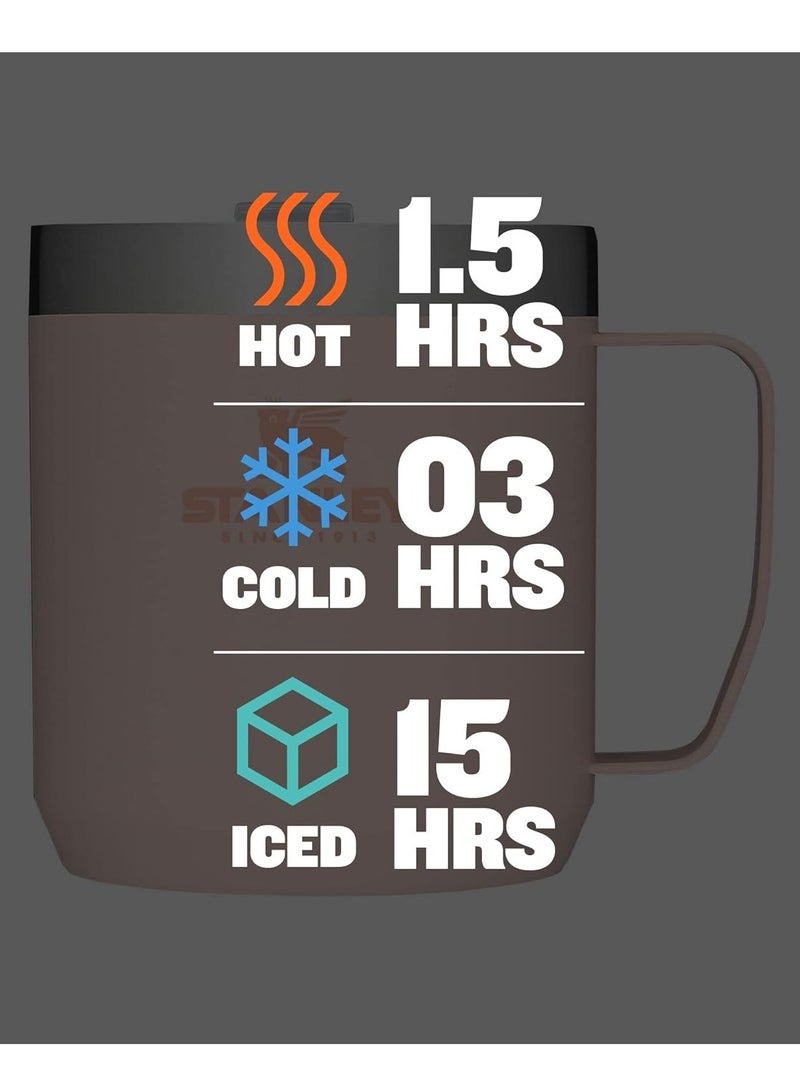 ستانلي كوب Stanley Everyday Camp سعة 12 أونصة مع غطاء معزول من الفولاذ المقاوم للصدأ وخالٍ من مادة BPA، مثالي للمشروبات الساخنة والباردة والقهوة والشاي والمغامرات الخارجية - Image 4