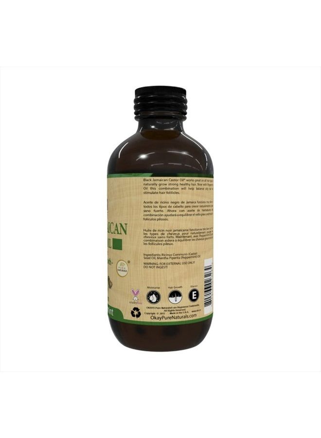 OKAY Black Jamaican Castor Oil Original Dark with Peppermint 4oz / 118ml - Image 3