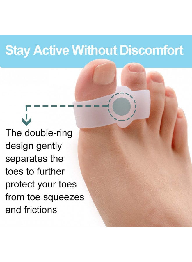Welnove Welnove Pack of 12 Bunion Corrector, Toe Separators with 2 Loops, Big Toe Spacer Suitable for Bunion and Overlap Toe (White)  - Image 4