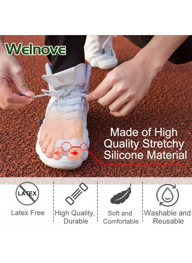 Welnove Welnove Pack of 12 Bunion Corrector, Toe Separators with 2 Loops, Big Toe Spacer Suitable for Bunion and Overlap Toe (White)  - Image 5