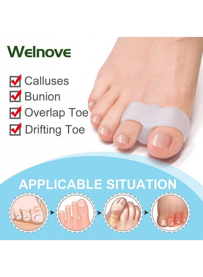 Welnove Welnove Pack of 12 Bunion Corrector, Toe Separators with 2 Loops, Big Toe Spacer Suitable for Bunion and Overlap Toe (White)  - Image 3