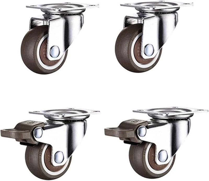 Ultra Quiet TPE Rubber Brake Casters 8x20mm Furniture Cabinet Wheels With Screws 4Pcs Color G15 - Image 2