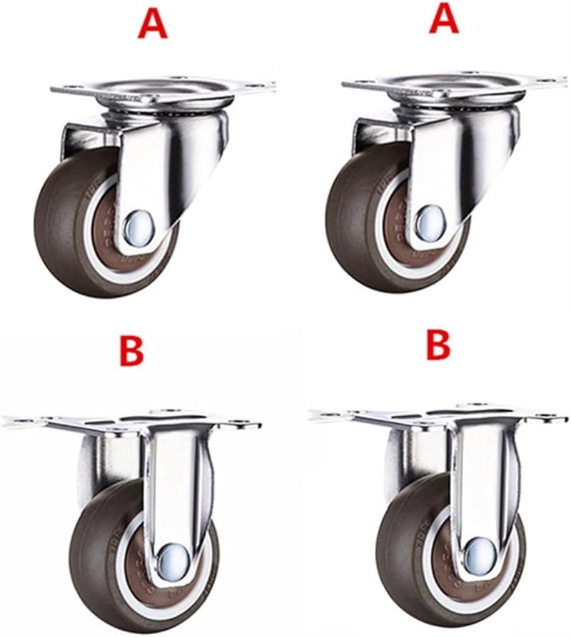 Ultra Quiet TPE Rubber Brake Casters 8x20mm Furniture Cabinet Wheels With Screws 4Pcs Color G15 - Image 5