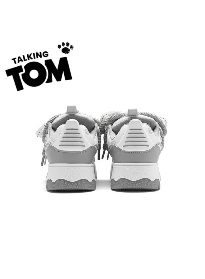 Talkingtom Uni Shoes  Autumn Winter New Plush Lined Casual Sneakers White Gray Size 40 - Image 5