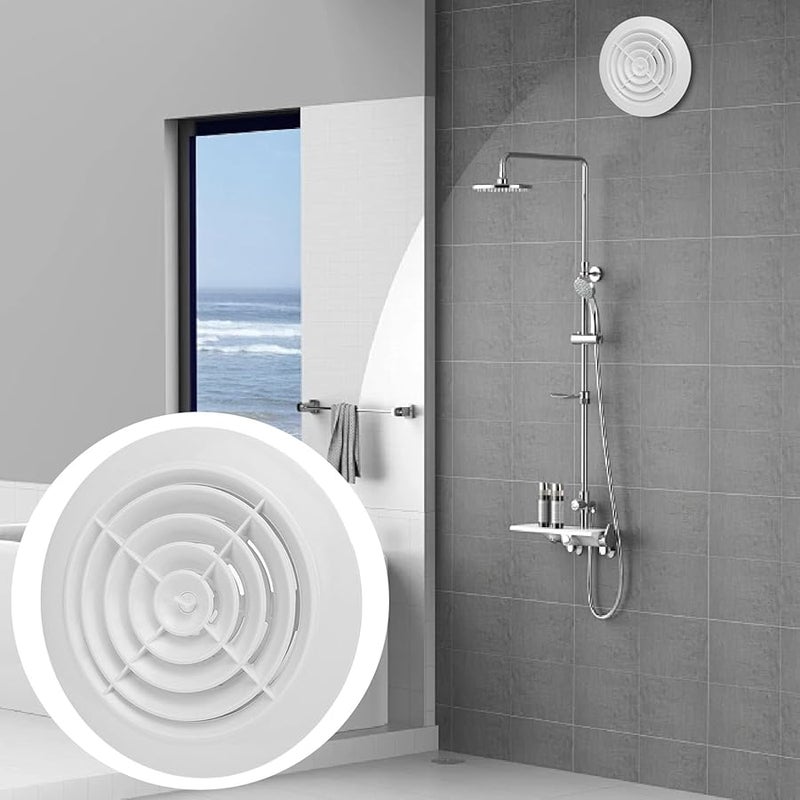 غطامة تهوية بلاستيكية ABS مستديرة قطر 150 مم للجدران والأسقف في الحمام والمطبخ والمنزل - Image 4