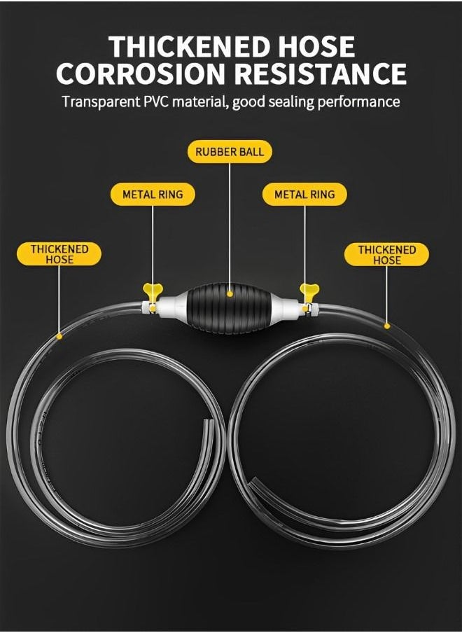 GROIC Gasoline Siphon Hose,Upgrade 18MM Diameter Nozzle Gas Oil Water Fuel Transfer Siphon Pump,Manual Car Fuel Transfer Pump for Gas Gasoline Petrol with 2M Syphon Hose,Automotive Supplies  - Image 4