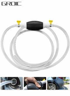 GROIC Gasoline Siphon Hose,Upgrade 18MM Diameter Nozzle Gas Oil Water Fuel Transfer Siphon Pump,Manual Car Fuel Transfer Pump for Gas Gasoline Petrol with 2M Syphon Hose,Automotive Supplies  - Image 1