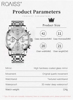 roaiss Men's Automatic Watch Self-Wind Auto Mechanical Watch with Stainless Steel Band Calendar Fashion Men Watch Waterproof Wristwatch for Male  - Image 3
