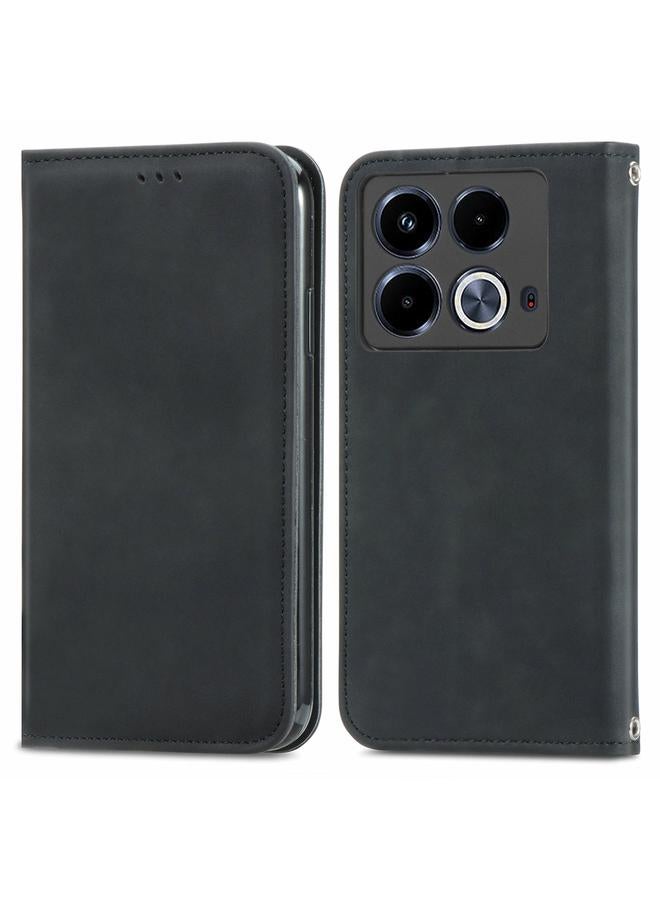 S-TOP Case For Infinix Note 40 Retro Skin Feel Magnetic Flip Leather Phone Case - Image 1