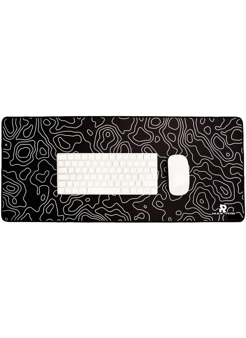 Rock Pow - Gaming Mouse Pad, Extended Large Mouse Pad, Waterproof, Non-Slip Rubber Base With Stitched Edges for Gaming 800mm x 300mm x 3mm - Image 1