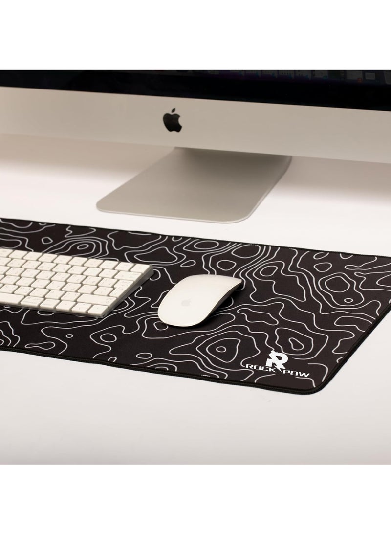 Rock Pow - Gaming Mouse Pad, Extended Large Mouse Pad, Waterproof, Non-Slip Rubber Base With Stitched Edges for Gaming 800mm x 300mm x 3mm - Image 1
