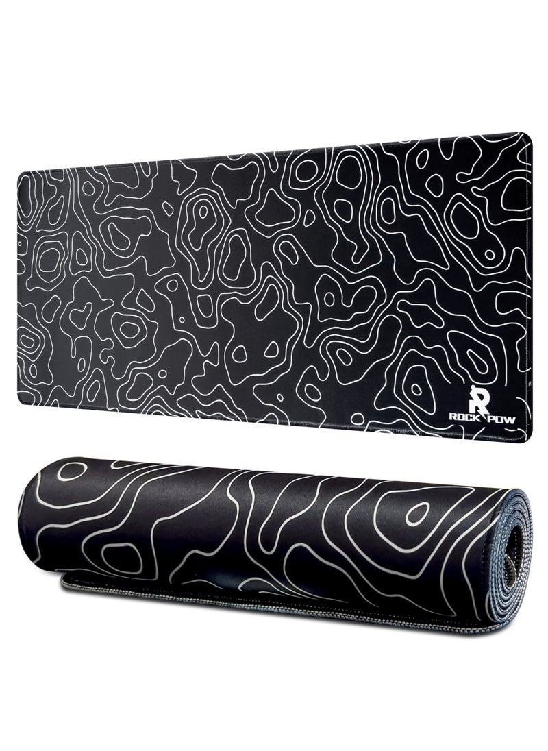 Rock Pow - Gaming Mouse Pad, Extended Large Mouse Pad, Waterproof, Non-Slip Rubber Base With Stitched Edges for Gaming 800mm x 300mm x 3mm - Image 1