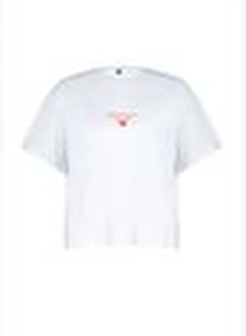 trendyol White Printed Oversize Knitted T-shirt TBBSS24BF00011