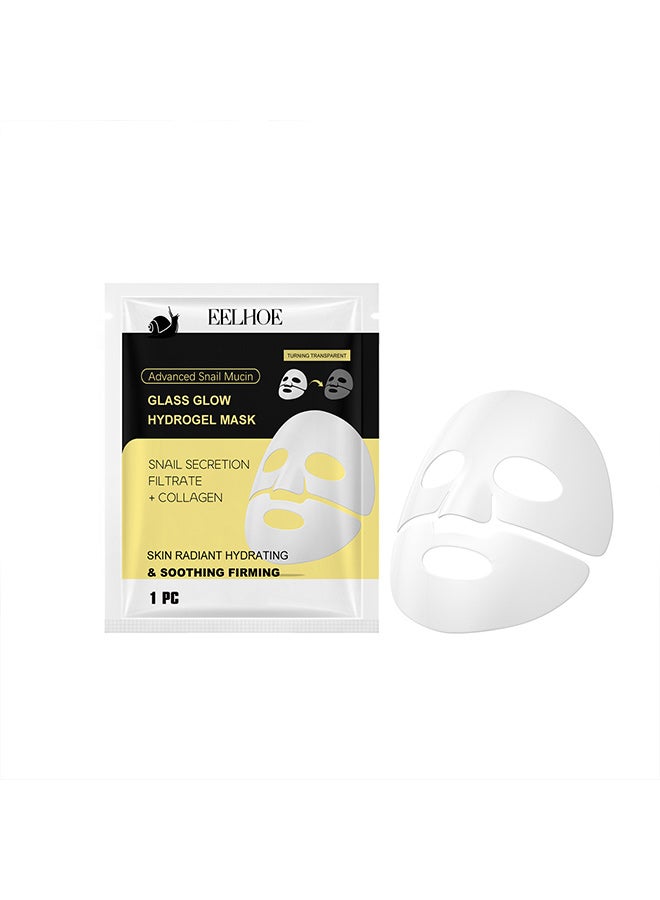 EELHOE snail mucin moisturizing mask, rich in glycerin, ethylhexylglycerin, triethanolamine, carbomer, snail secretion filtrate, collagen and other nutrients, suitable for gentle moisturizing and rejuvenation, daily facial care - Image 1