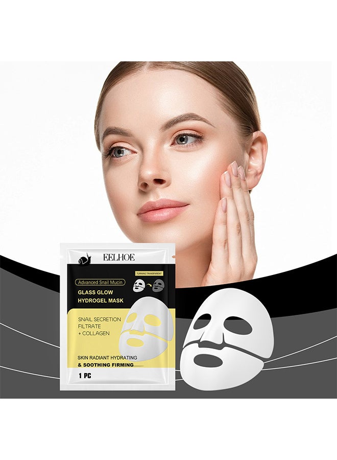 EELHOE snail mucin moisturizing mask, rich in glycerin, ethylhexylglycerin, triethanolamine, carbomer, snail secretion filtrate, collagen and other nutrients, suitable for gentle moisturizing and rejuvenation, daily facial care - Image 2
