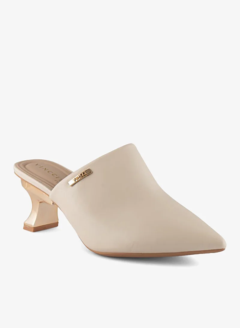 فينتشي صنادل نسائية مدببة إصبع القدم متوسط الكعب