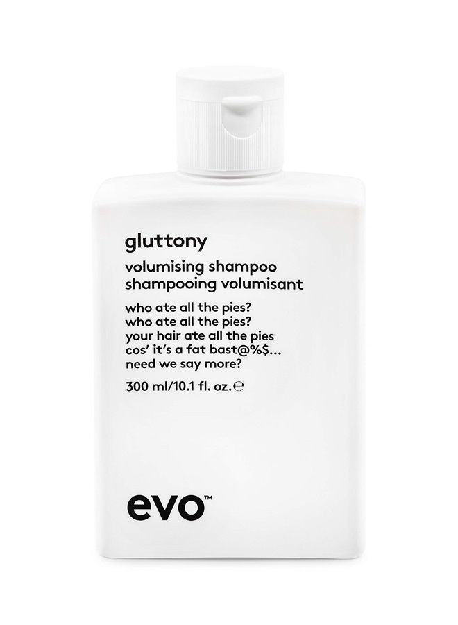 EVO Gluttony Volumising Shampoo - Volumizing Shampoo For All Types Of Hair - Adds Lift, Body Shine, Strength & Elasticity - 300ml / 10.1fl.oz  - Image 1