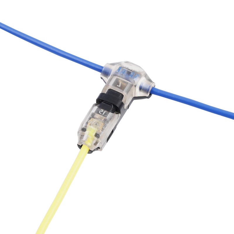 Brightfour T Tap Wire Connectors for 1620 AWG Wires No Wire Stripping Low Voltage Wire Splice Connectors Solderless 3 Way 1 Pin 12 Pack - Image 2
