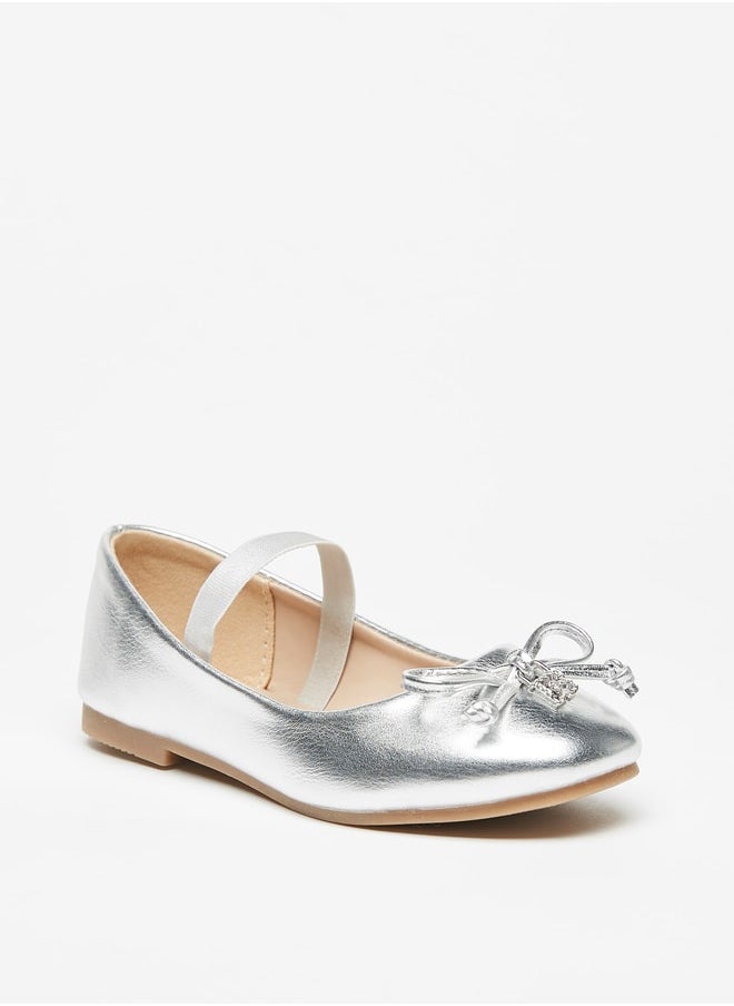 Flora Bella By Shoexpress - Girl's Solid Slip-On Mary Jane Shoes with Bow Applique and Elasticated Strap Ramadan Collection - Image 1