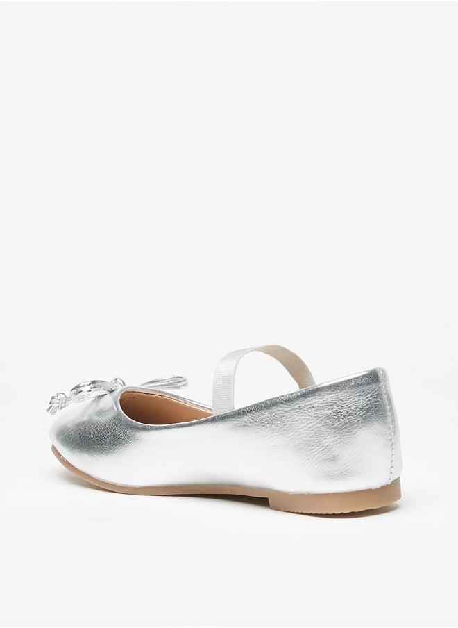 Flora Bella By Shoexpress - Girl's Solid Slip-On Mary Jane Shoes with Bow Applique and Elasticated Strap Ramadan Collection - Image 1