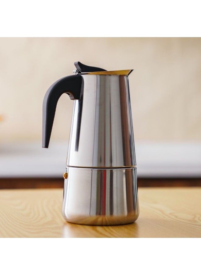 DANUBE HOME Danube Home Java Stainless Steel Coffee Maker - 6Cups,300Ml | Aluminum,Stanless Steel Coffee Maker | Coffee Pot For Home Kitchen Dining - Silver  - Image 2