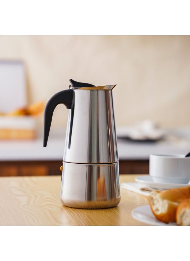 DANUBE HOME Danube Home Java Stainless Steel Coffee Maker - 6Cups,300Ml | Aluminum,Stanless Steel Coffee Maker | Coffee Pot For Home Kitchen Dining - Silver  - Image 1
