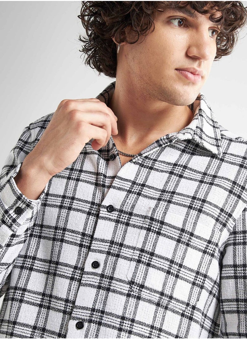 FAV Checked Regular Fit Shirt  - Image 3