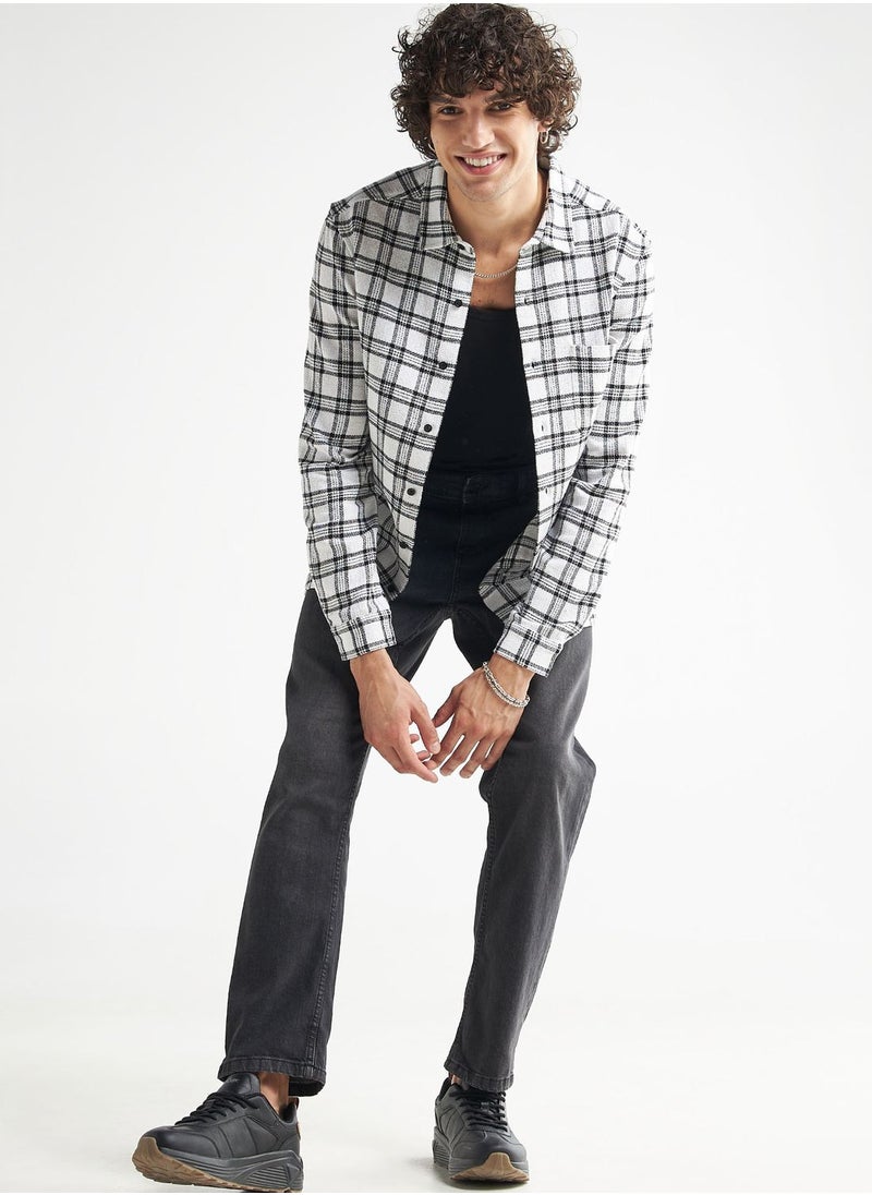 FAV Checked Regular Fit Shirt  - Image 4