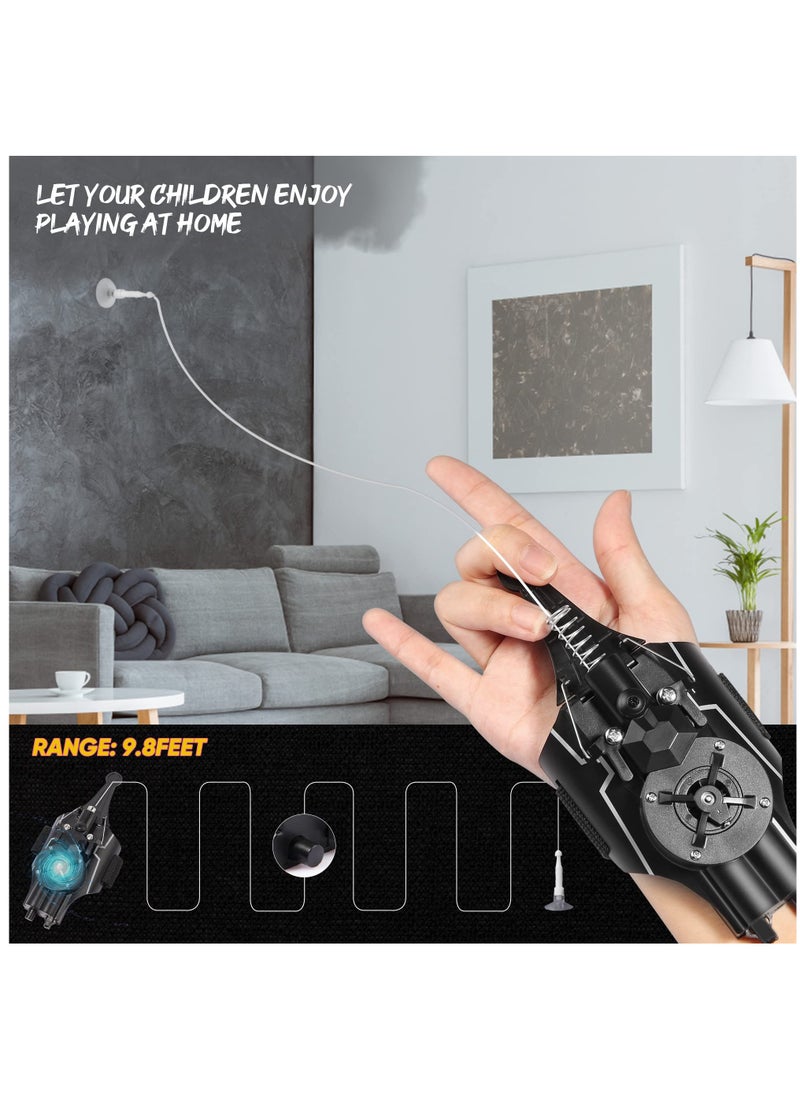 Excefore - Web Shooter Launcher String Toy, Electric Reel-in Spider Web Shooters Real Silk [9.5ft Range], Toy for Kids Superhero Role-Playing,Black - Image 1