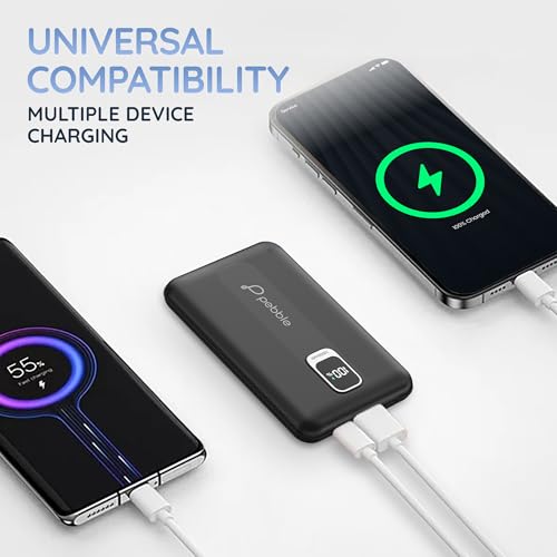 Pebble Rapid Air 22W Fast Charging Power Bank | Compact & Lightweight | Digital Display | Type-C & USB Outputs | 10-Way Circuit Protection - Black - Image 4