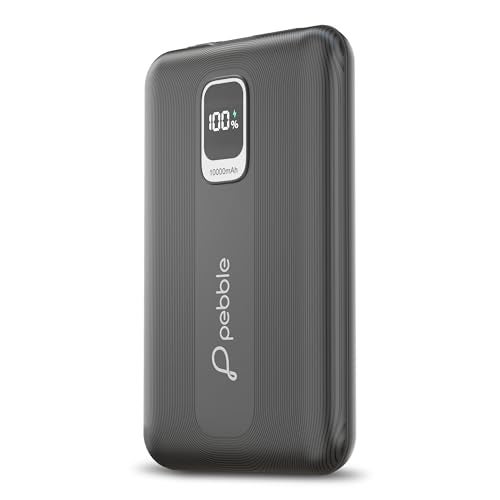 Pebble Rapid Air 22W Fast Charging Power Bank | Compact & Lightweight | Digital Display | Type-C & USB Outputs | 10-Way Circuit Protection - Black - Image 1