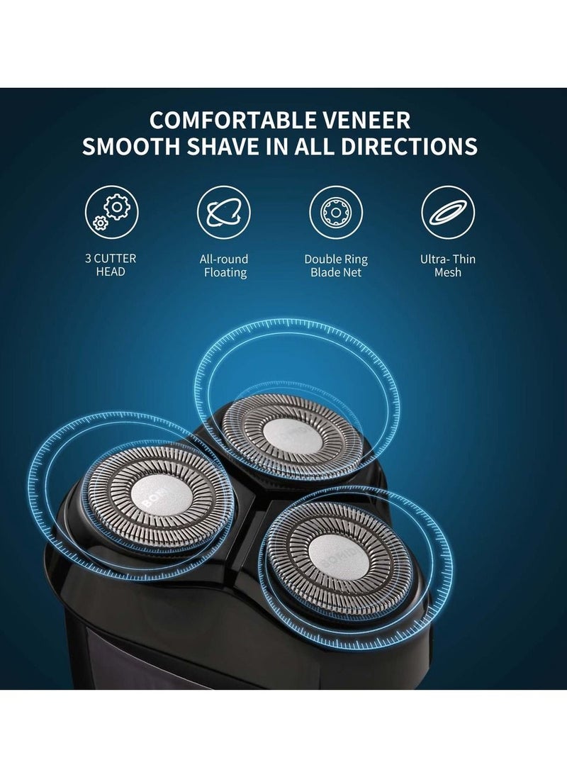 BOMIDI - M5 Electric Shaver Wireless Electric Razor Beard Trimmer Wet & Dry Hair Shaver Rechargeable Type-C IPX7 Waterproof - Black - Image 1
