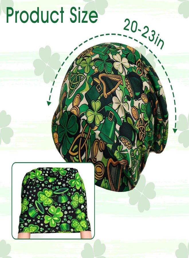 Bohend Bohemian Beanie Hats Headwear Cap Stretch Non Slip Bandanas Sleep Turbans Hats for Women Men Close top Head Covering (Shamrock) Multicolor - Image 5